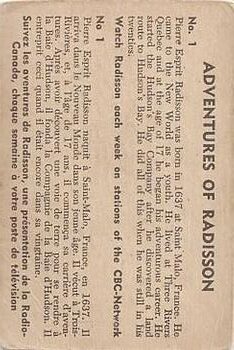 1957 Adventures of Radisson | 1 Pierre Esprit Radisson was born in 1637