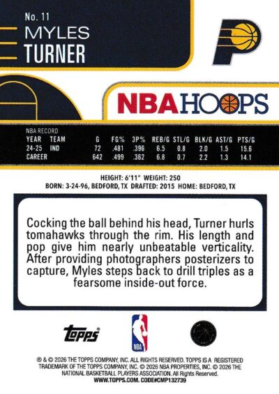 2025-26 Hoops - 011 | Myles Turner
