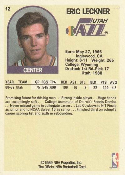 1989-90 Hoops - 012 | Eric Leckner