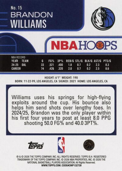 2025-26 Hoops - 015 | Brandon Williams
