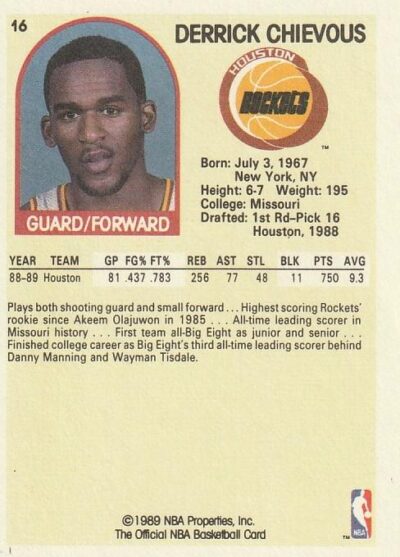 1989-90 Hoops - 016 | Derrick Chievous