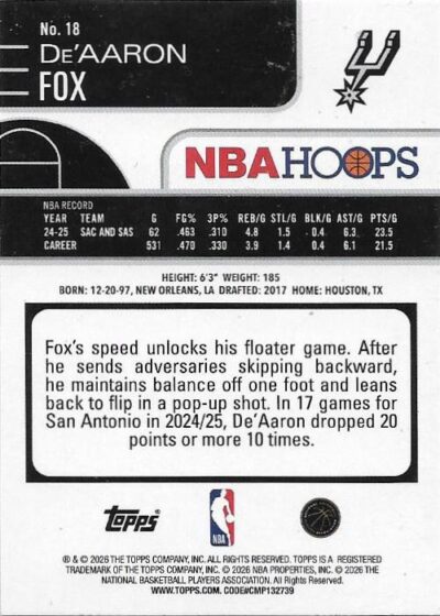 2025-26 Hoops - 018 | De'Aaron Fox