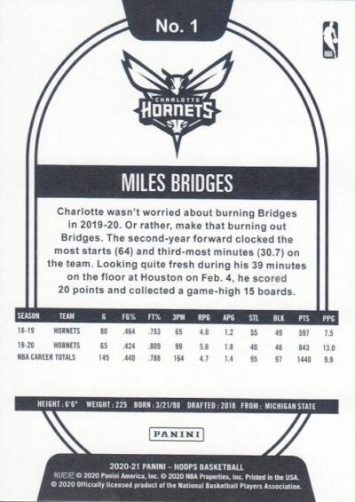 2020-21 Hoops - 001 | Miles Bridges