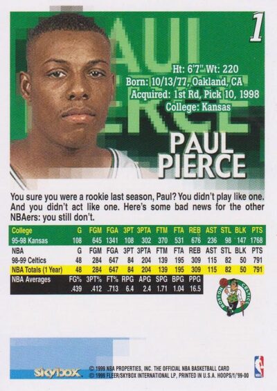 1999-20 Hoops - 001 | Paul Pierce