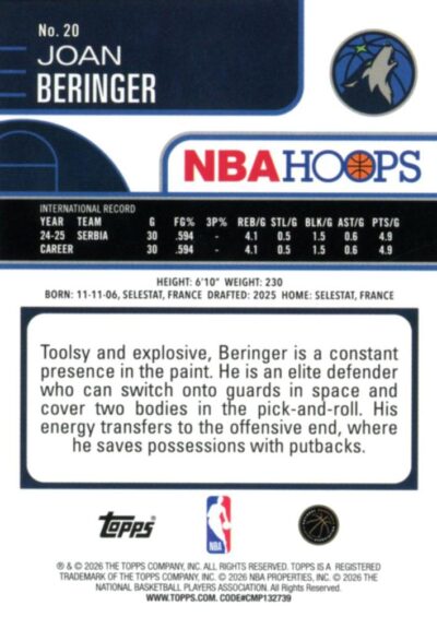 2025-26 Hoops - 020 | Joan Beringer