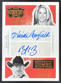 Heidi Newfield; Keith Burns | 2014 Country Music Authentic Combo #AC-HK Auto SN
