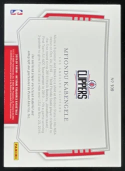 Mfiondu Kabengele | 2019 National Treasures Patch Horizontal #109 RC Auto SN