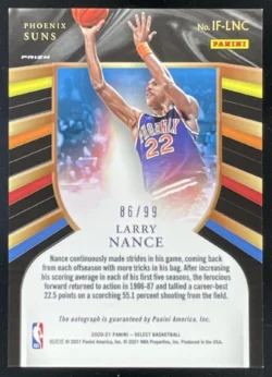 Larry Nance | 2020-21 Panini Select In Flight Neon Green Prizms #IF-LNC Auto SN