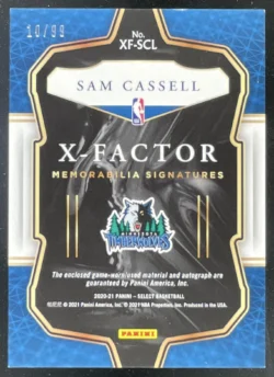 Sam Cassell | 2020 Panini Select X Factor Memorabilia Signatures #XF-SCL Auto SN