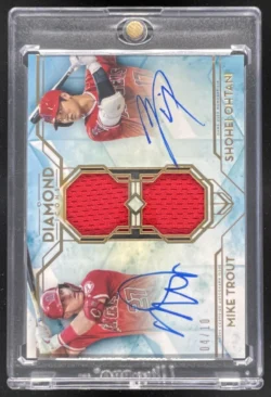 Shohei Ohtani; Mike Trout | 2020 Topps Diamond Icons Dual Player Relics Auto SN
