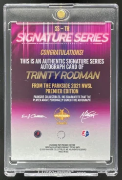 Trinity Rodman | 2021 Parkside NWSL Premier Edition Blue Ink Series Two #SSTR Auto