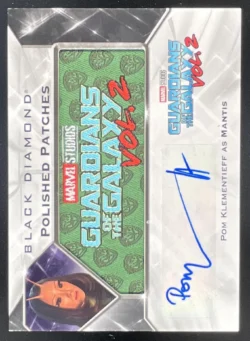 Pom Klementieff | 2021 UD Marvel Black Diamond Polished Patches Relics Auto SN