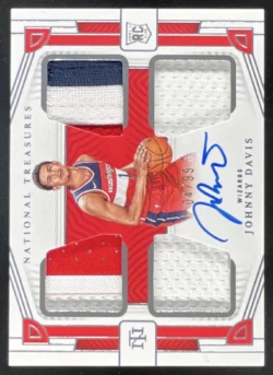 Johnny Davis | 2023 National Treasures Rookie Materials Quad #RMQ-JDV Auto SN