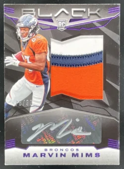 Marvin Mims | 2023 Panini Black Royal #225 RC Patch Auto