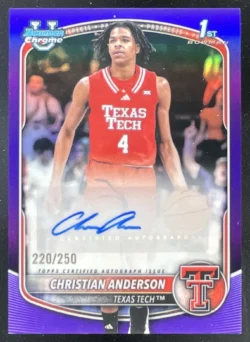 Christian Anderson | 2025-26 Bowman Chrome Prospect Purple #CPA-CA RC Auto SN
