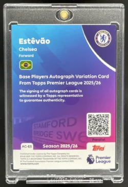 Estevao | 2025-26 Topps Premier League Autograph Gold Rainbow Foil #AC-ES Auto SN