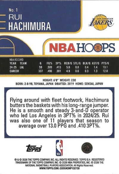2025-26 Hoops - 001 | Rui Hachimura