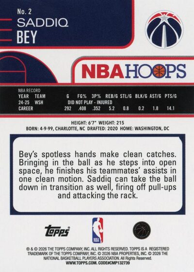 2025-26 Hoops - 002 | Saddiq Bey