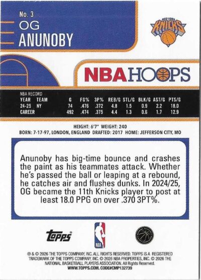 2025-26 Hoops - 003 | OG Anunoby