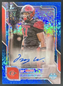 Trey White | 2025 Bowman Chrome University Prospect Blue Mini-Diamond Auto