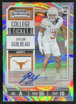 Jaylon Guilbeau | 2025 Panini NIL University Texas College Ticket Swirl Auto