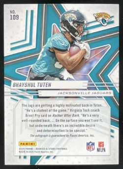 Bhayshul Tuten | 2025 Panini Rookies & Stars Rookies Preferred #109 RC Auto SN