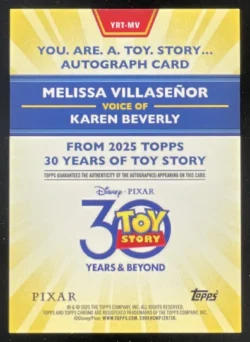 Melissa Villasenor | 2025 Topps 30 Years of Toy Story #YRTMV as Karen Beverly Auto
