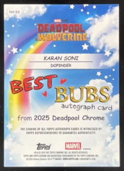 Karan Soni | 2025 Topps Chrome Deadpool Best Bubs Autographs #NA-KS Auto
