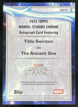 Tilda Swinton | 2025 Topps Chrome Marvel Studios Sapphire as The Ancient One Auto