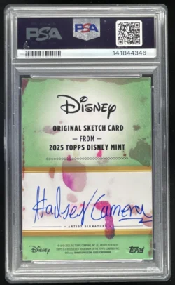 Halsey Camera | 2025 Topps Disney Mint Sketch Artist Elsa Auto SN