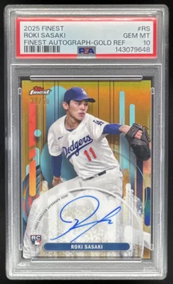 Roki Sasaki | 2025 Topps Finest Autograph Gold Refractor #FA-RS RC Auto SN
