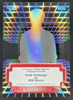Noah Schnapp | 2025 Topps High Tek Stranger Things Autographs #A-NS Autograph Auto
