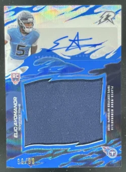 Elic Ayomanor | 2025 Topps Resurgence Rookie Relic Blue Surge #RRS-EA RC Auto SN