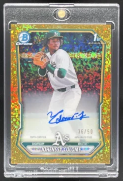 Johenssy Colome | 2026 Bowman Chrome Prospects Gold Mini-Diamond #JC RC Auto SN