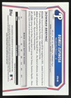 Romeli Espinosa | 2026 Bowman Chrome Prospects Orange Wave #CPA-RE RC Auto SN