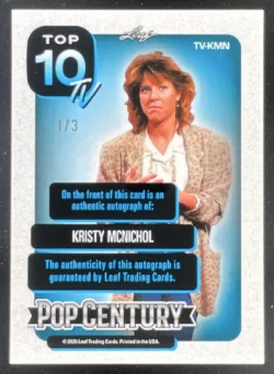 Kristy McNichol | 2026 Leaf Metal Pop Century Top 10 TV Crystal Green Auto SN