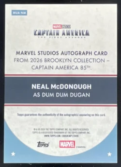 Neal McDonough | 2026 Topps Brooklyn Collection Marvel as Dum Dugan Auto