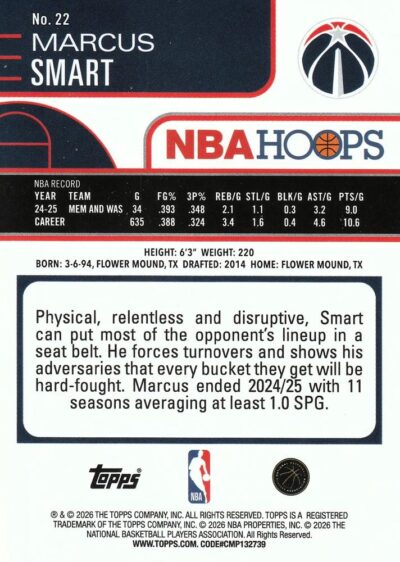 2025-26 Hoops - 022 | Marcus Smart