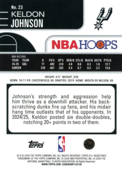 2025-26 Hoops - 023 | Keldon Johnson