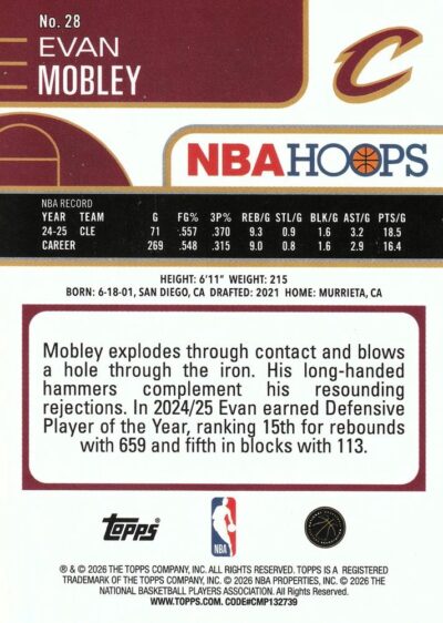2025-26 Hoops - 028 | Evan Mobley
