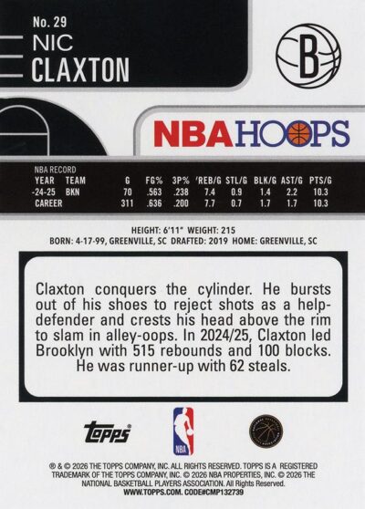 2025-26 Hoops - 029 | Nic Claxton