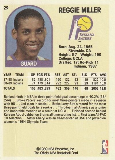 1989-90 Hoops - 029 | Reggie Miller