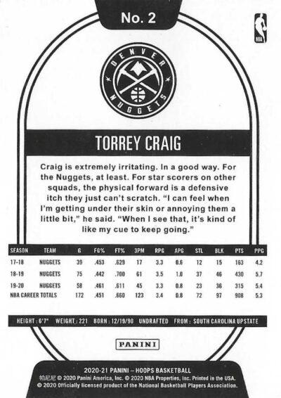 2020-21 Hoops - 002 | Torrey Craig