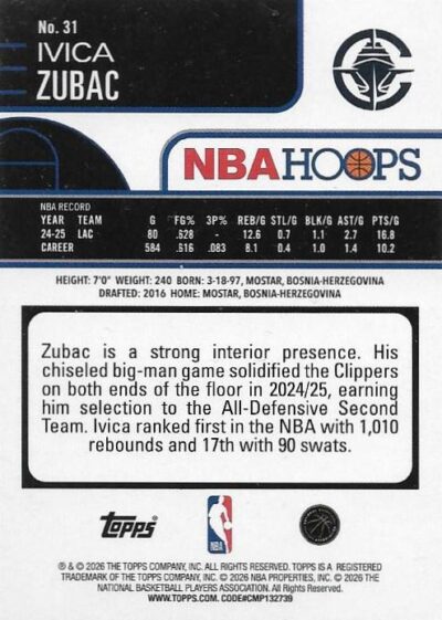 2025-26 Hoops - 031 | Ivica Zubac