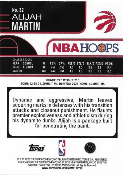 2025-26 Hoops - 032 | Alijah Martin