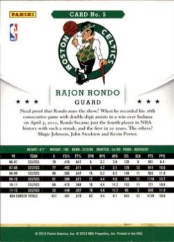 2012-13 Hoops - 005 | Rajon Rondo