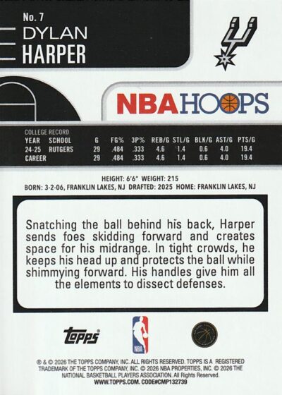 2025-26 Hoops - 007 | Dylan Harper