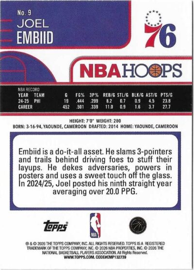 2025-26 Hoops - 009 | Joel Embiid